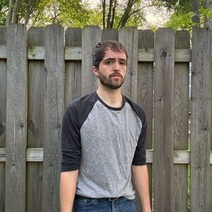 Men's Charcoal and Heather Gray Raglan Tee